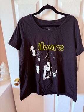 torrid Black The Doors Band Graphic Tee with Yellow Logo